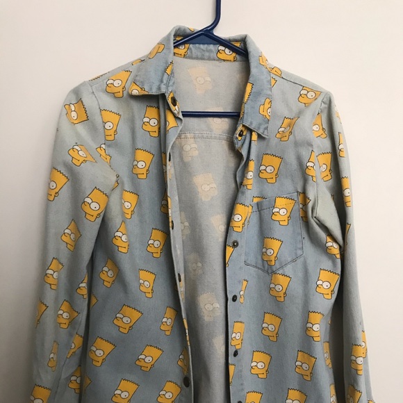 Bart Simpson vintage jean button-up - Picture 1 of 2